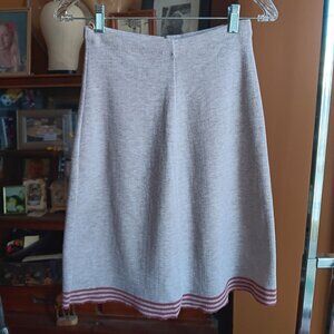 24" Vintage 1970's Womens Skirt HEATHER BROWN RINGER STRETCH KNIT MID iSKIRT